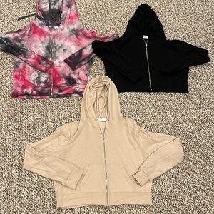Boutique Full Zip Cropped hooded Sweatshirts!!!